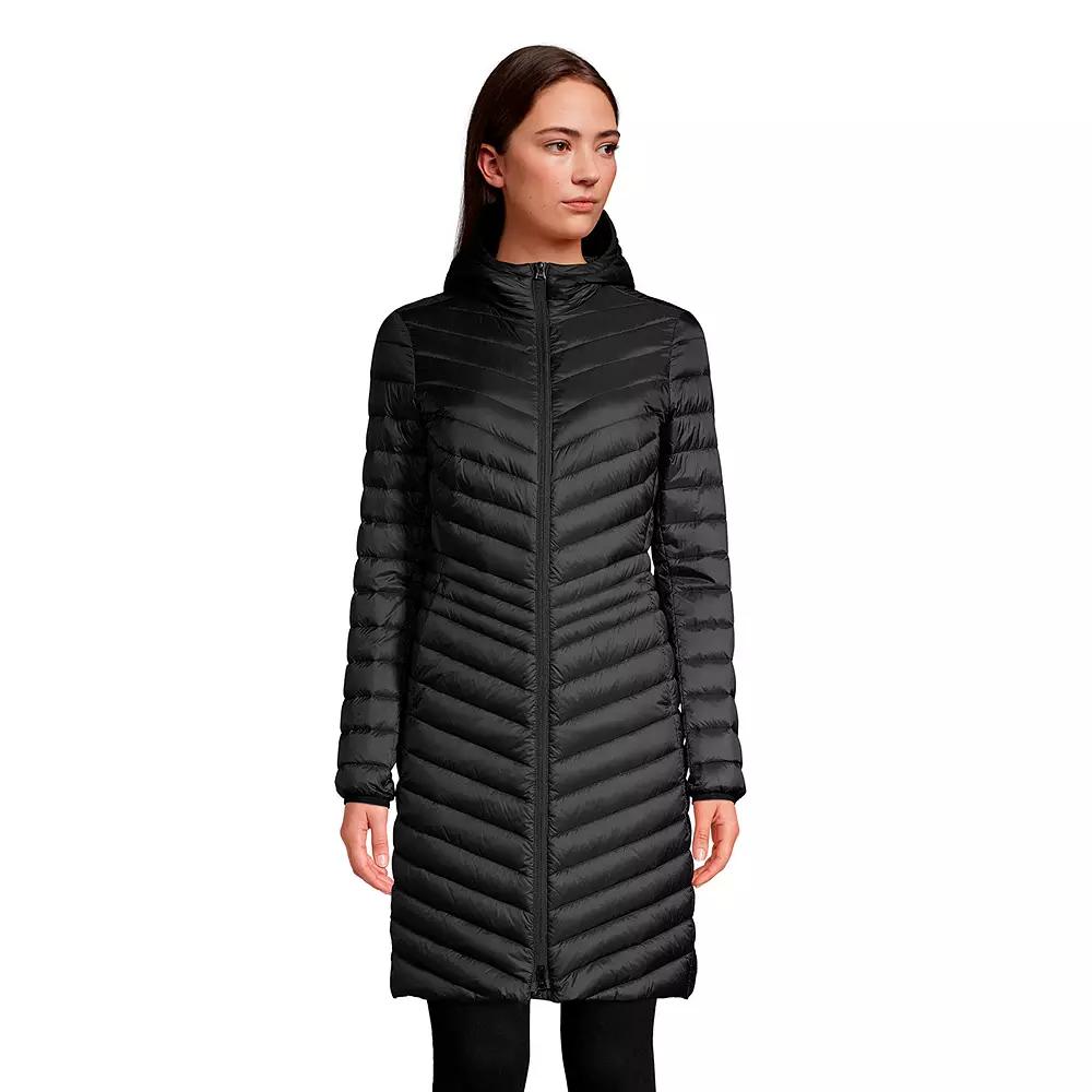 Petite Lands' End Hood Wanderweight Ultralight Down Long Packable Coat, Women's,  Product Image