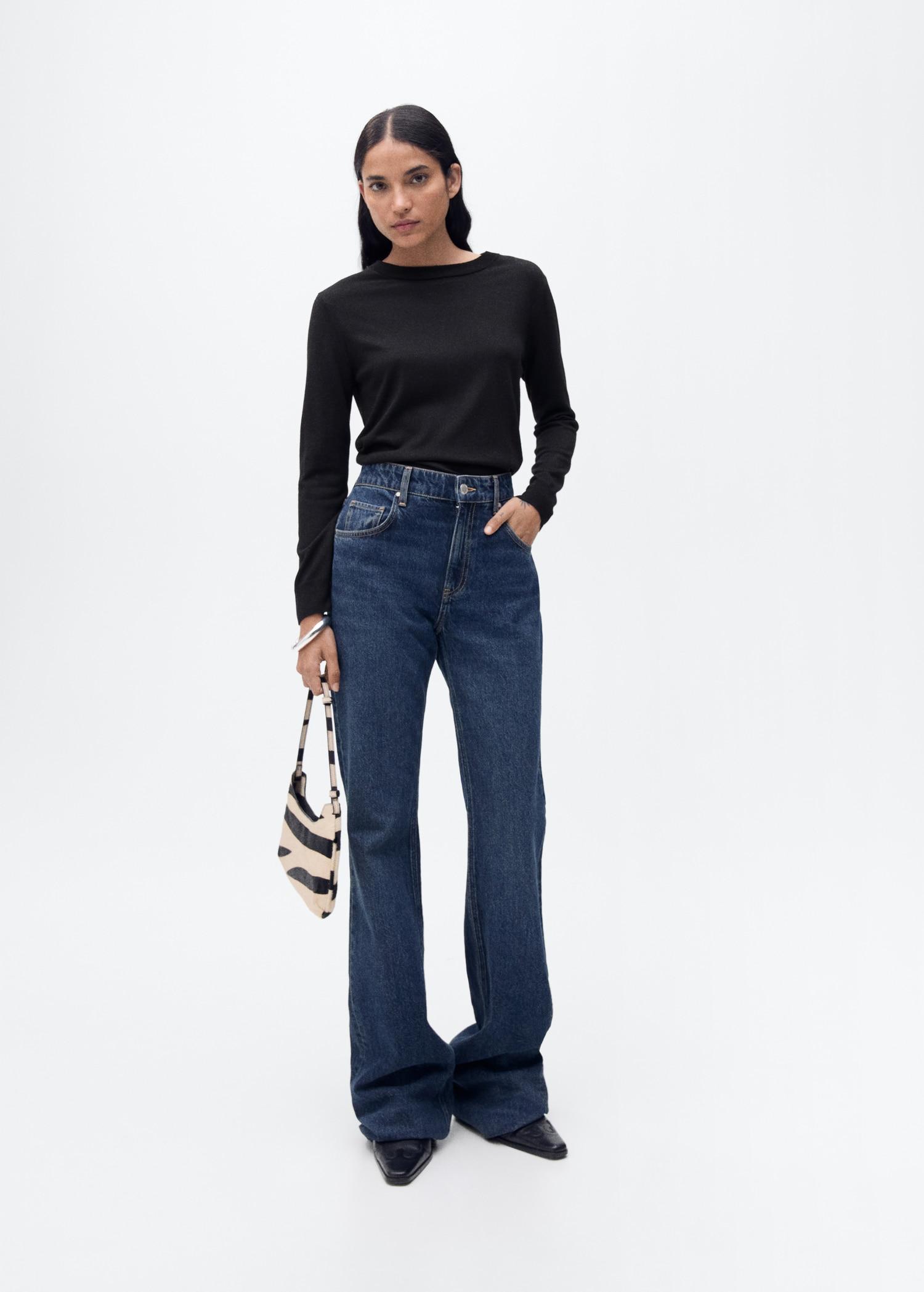 Wool-blend round-neck sweater - Women | MANGO USA Product Image