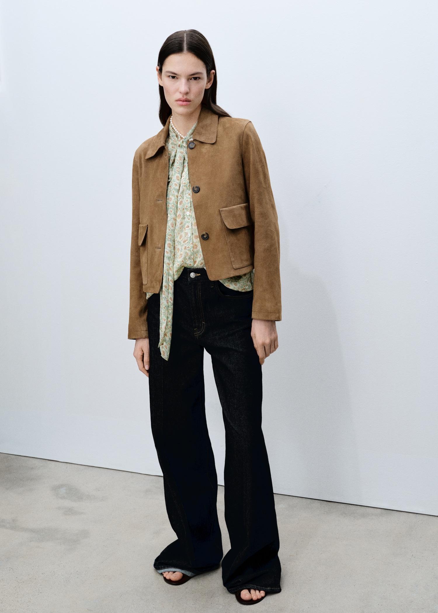 Floral tie blouse - Women | MANGO USA Product Image