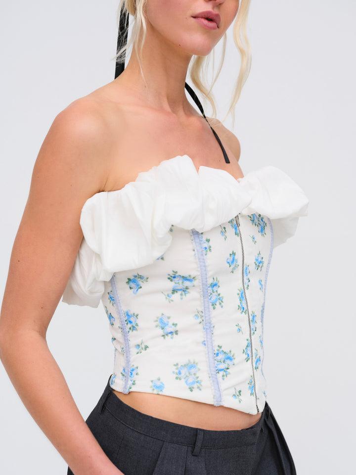 Evelyn Corset Top — Blue Product Image