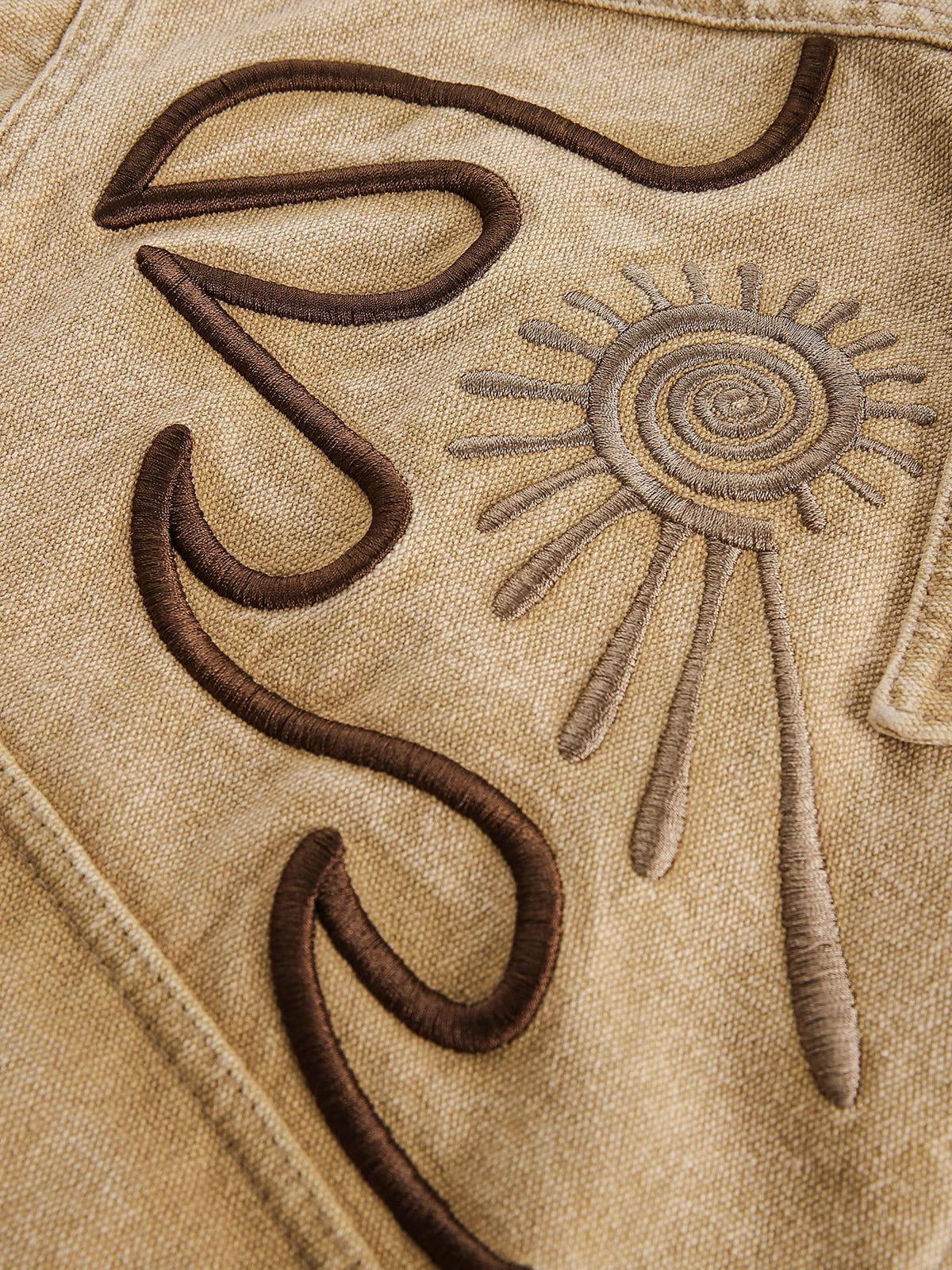 Aelfric Eden Embroidery Washed Denim Jacket Product Image