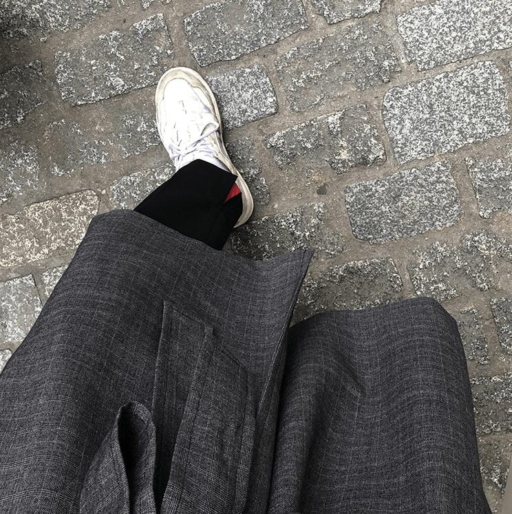 RT No. 2784 GRAY PLAID TRENCH COAT Product Image