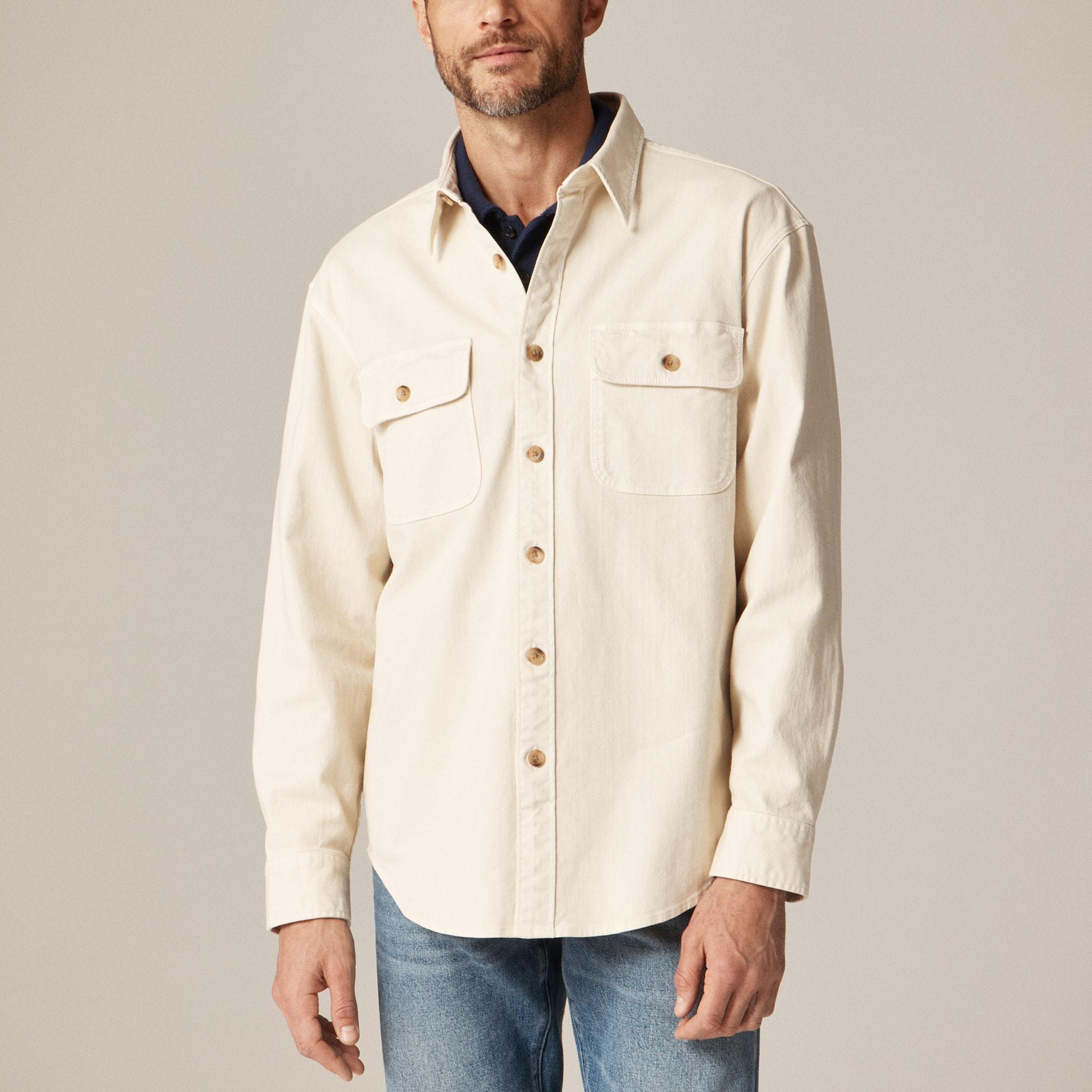 Garment-dyed twill overshirt Product Image