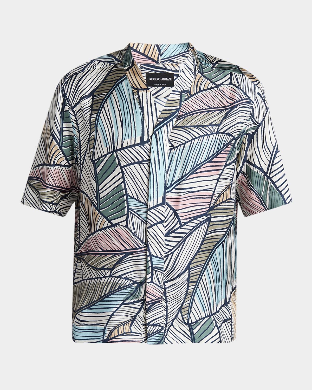 Mens Multi Palm Silk Camp Shirt Product Image