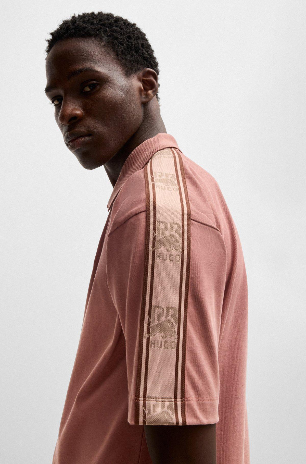 HUGO x RB cotton polo shirt with branded tape Product Image