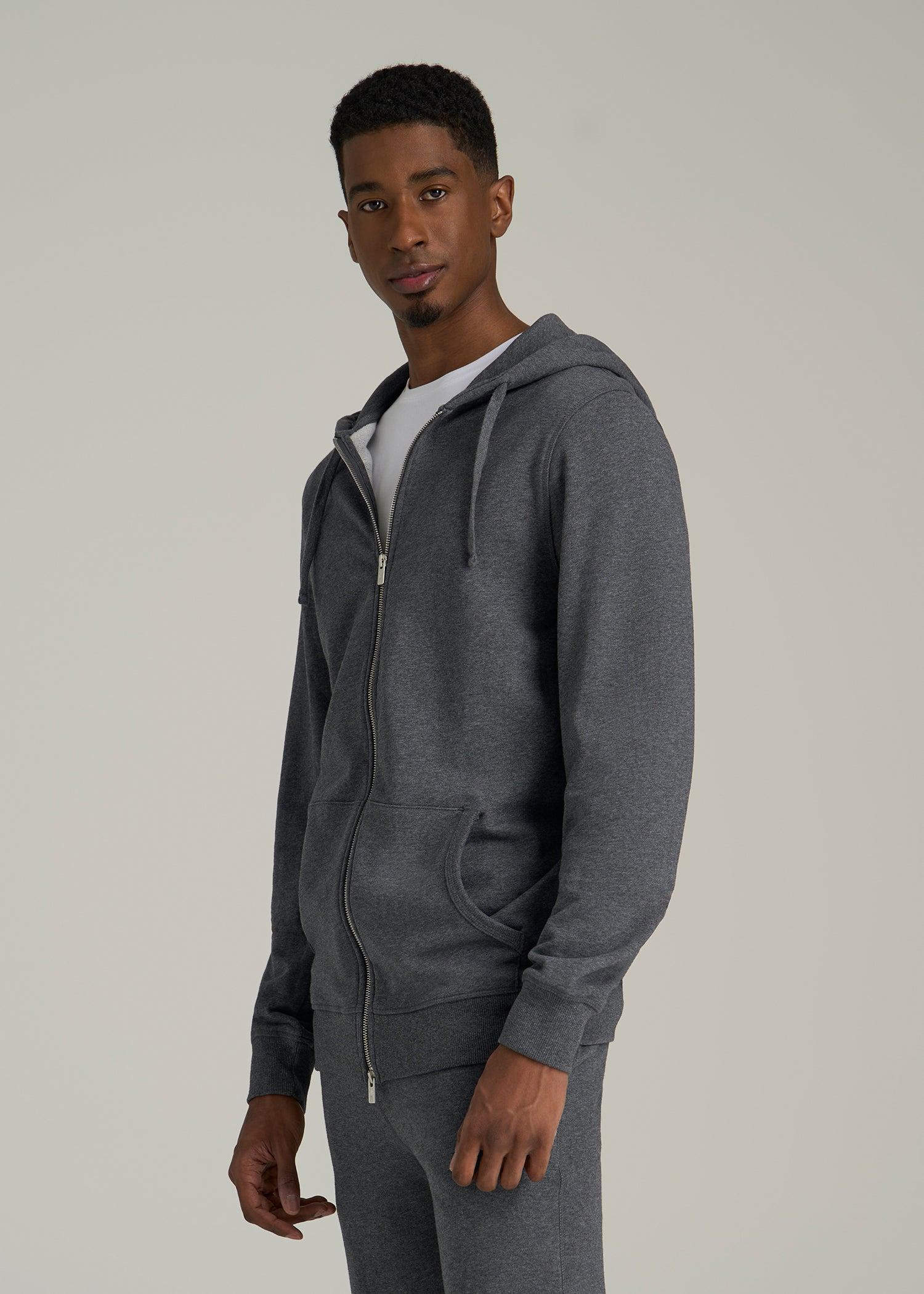 Wearever 2.0 French Terry Full-Zip Hoodie for Tall Men in Charcoal Mix Male Product Image