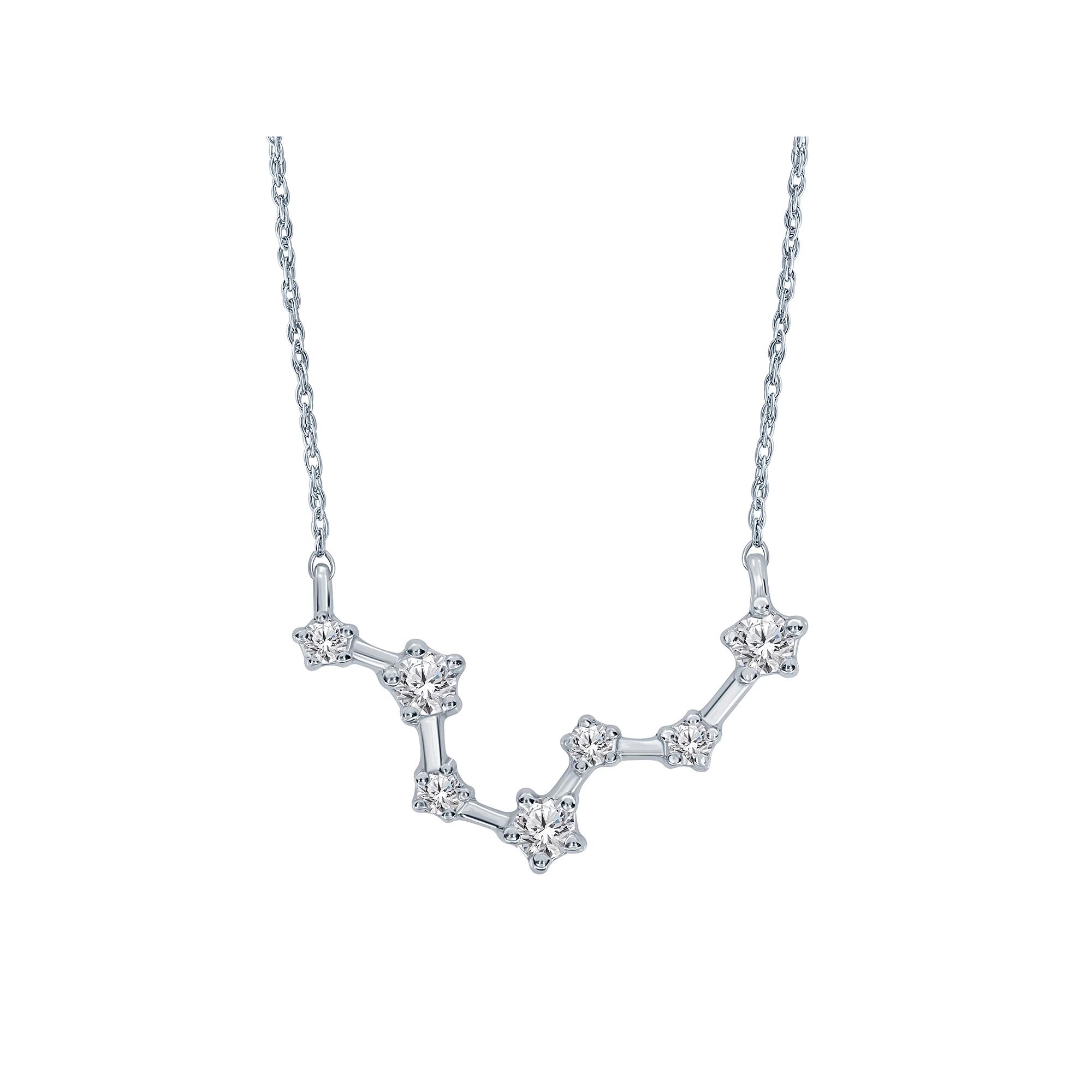 Sterling Silver 1/5 Carat T.W. Diamond Constellation Necklace, Women's, Size: 18", Scorpio Product Image