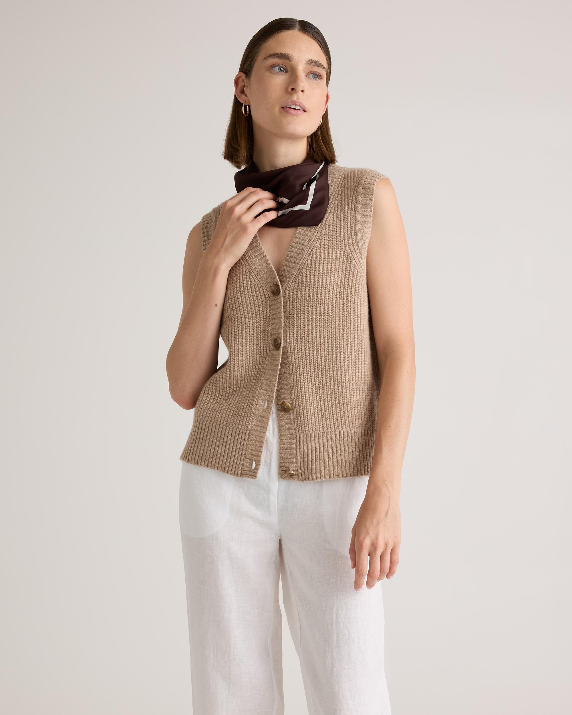Quince | Women's Mongolian Cashmere Fisherman Sweater Vest Product Image