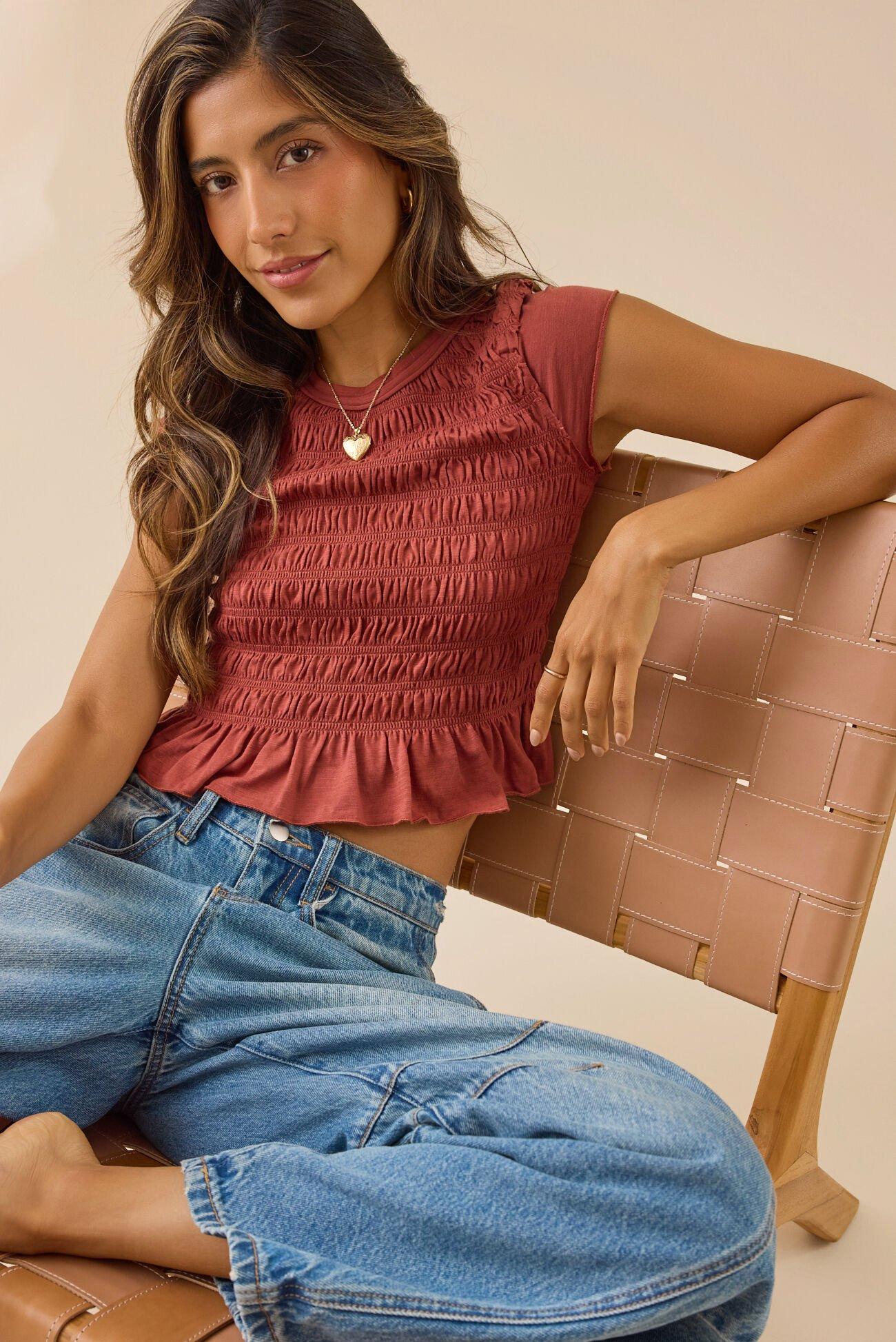 Annaleigh Smocked Fitted Tee Product Image