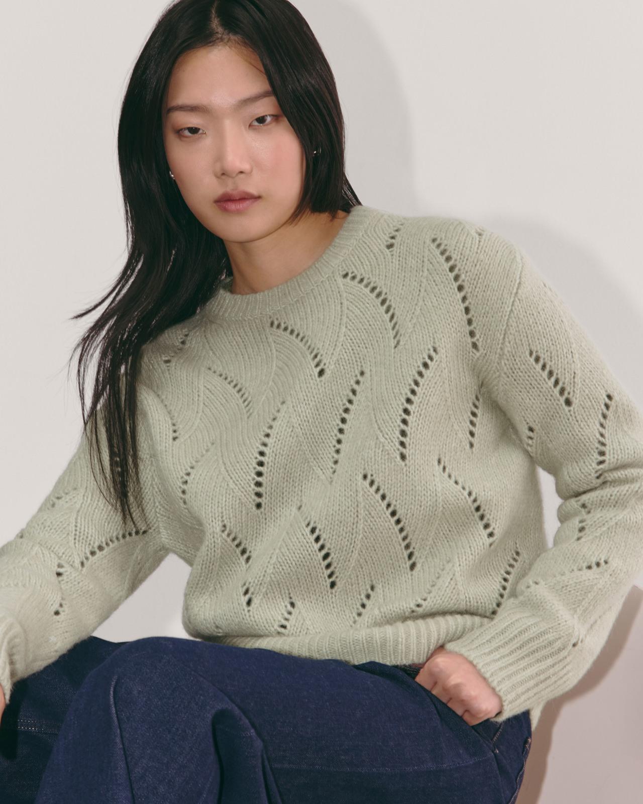 Womens Pointelle Sweater in Cloud by Everlane Product Image