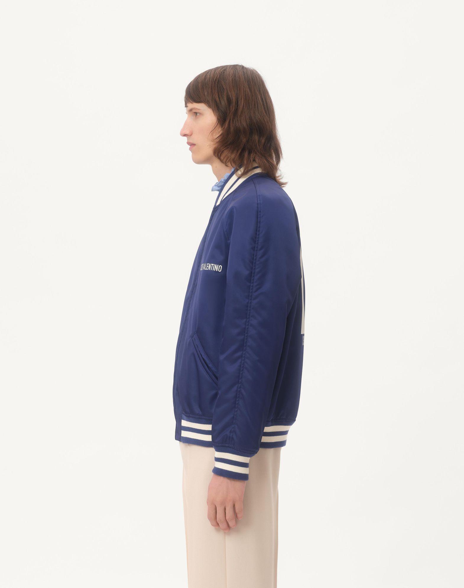 Nylon Bomber Jacket With Chez Valentino Print Product Image