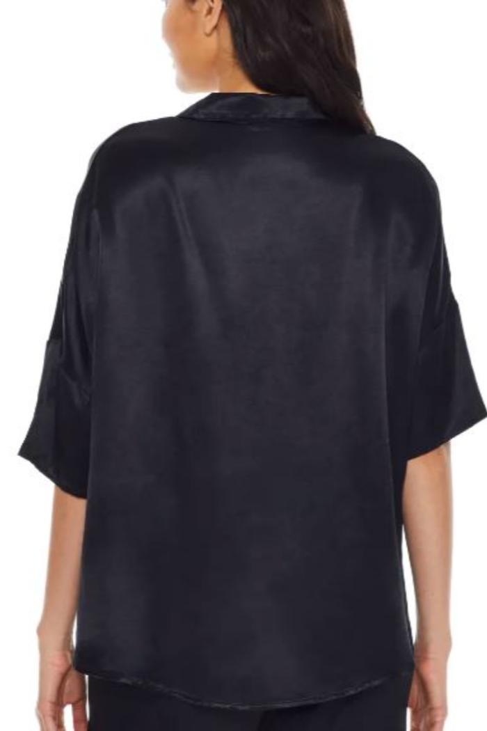 Fran Satin Top With Collar Product Image