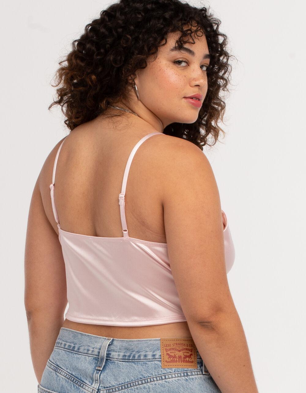 SKY AND SPARROW Stretch Satin Cami - PINK Product Image