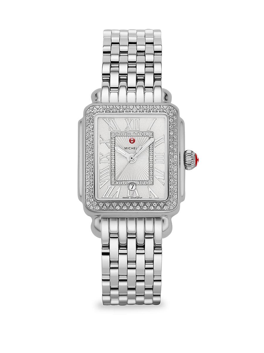 Womens Deco Madison Mid Stainless-Steel Diamond Bracelet Watch Product Image