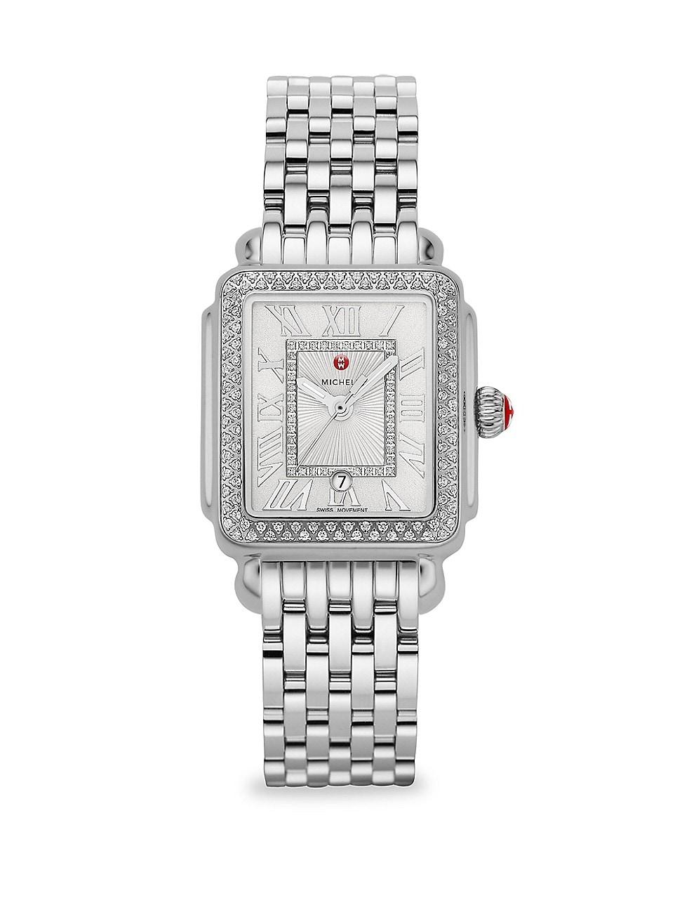 Womens Deco Madison Mid Stainless-Steel Diamond Bracelet Watch Product Image