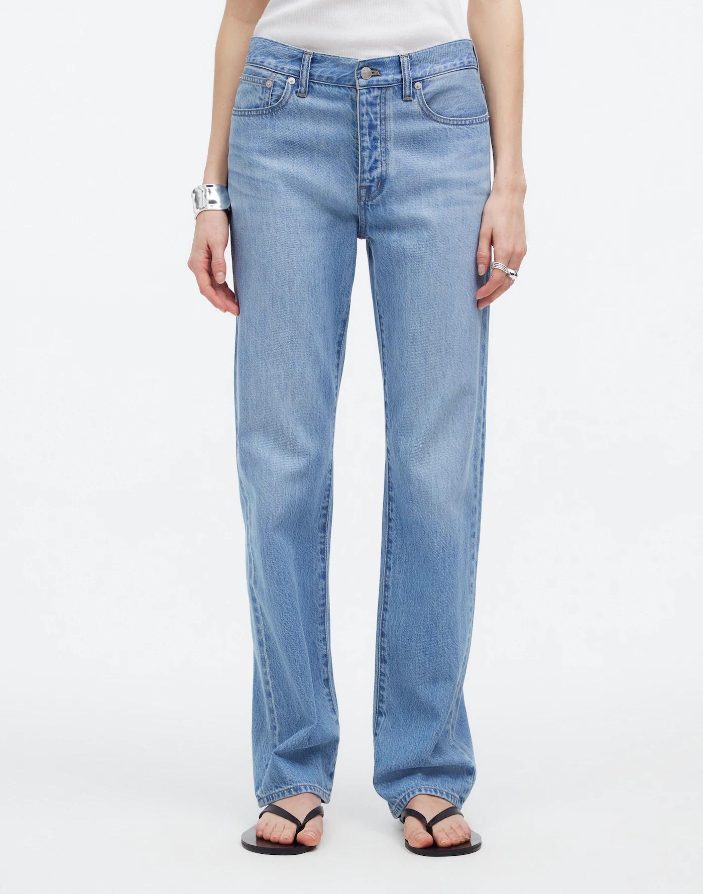 Petite Low-Slung Straight Jeans Product Image