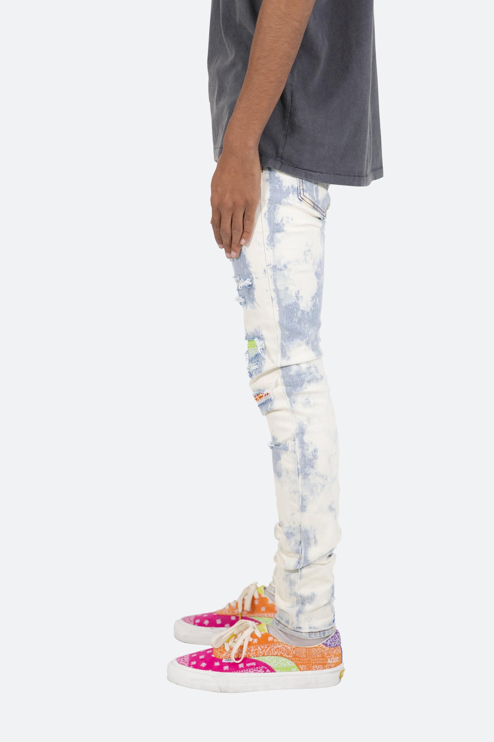 X409 Rhinestone Skinny Denim - Blue Product Image