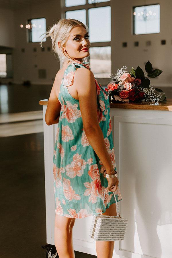 Be Mine Forever Floral Dress in Turquoise Product Image