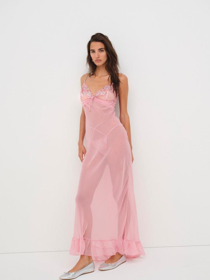 Kristi Maxi Slip Dress — Mauve Product Image