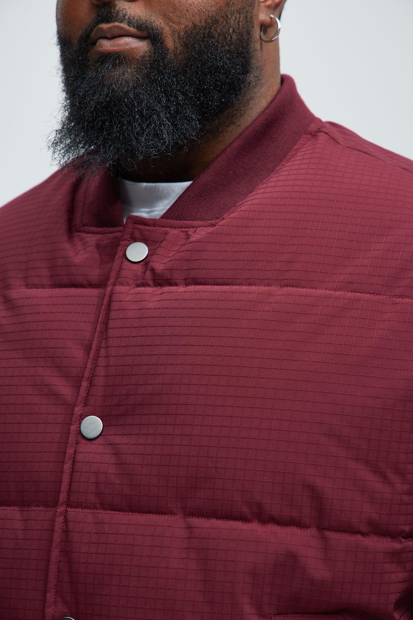 Deon Bomber Jacket - Burgundy Product Image