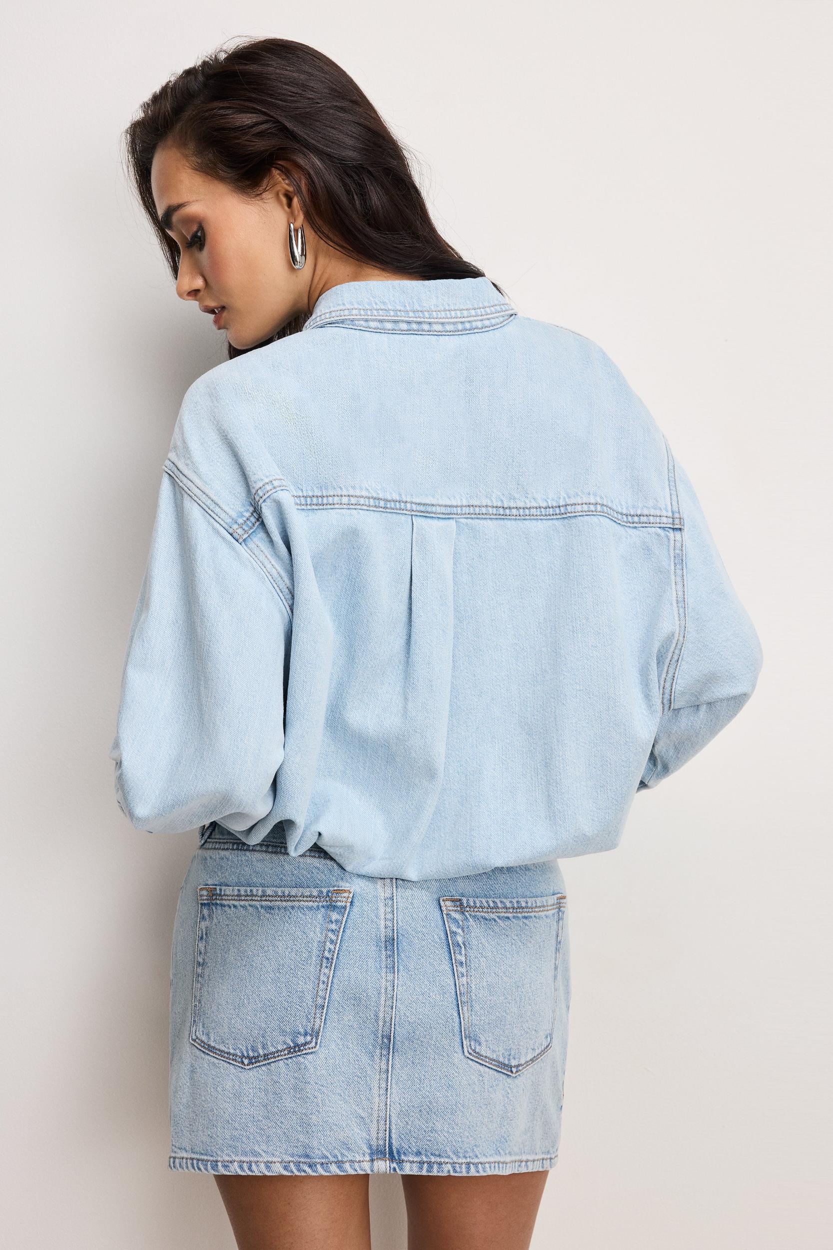 DENIM SHIRT DRESS | INDIGO795 Product Image