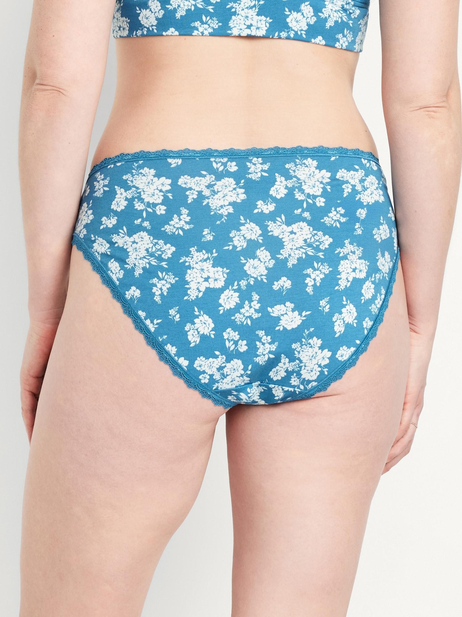 High-Waisted Lace-Trim Bikini Underwear Product Image
