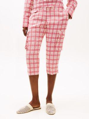 Silk Blend Check Capri Cargo Pant Product Image