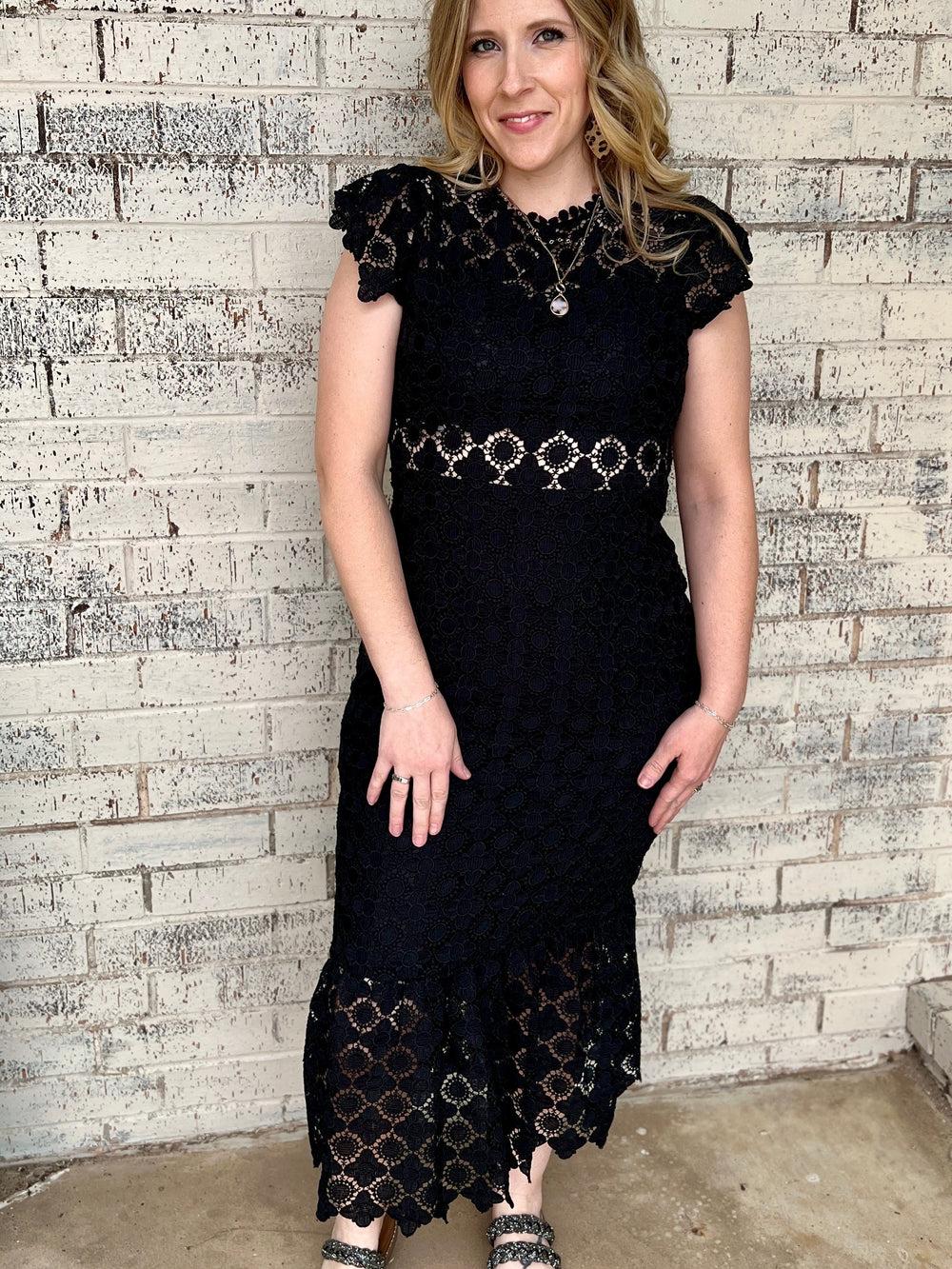 The Lace Eyelet Dress-2 Colors* Product Image