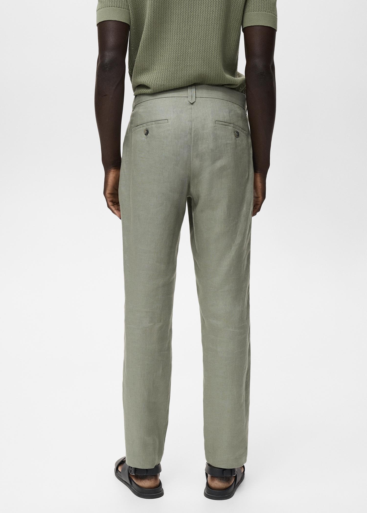 Slim-fit 100% linen pants - Men | MANGO USA Product Image