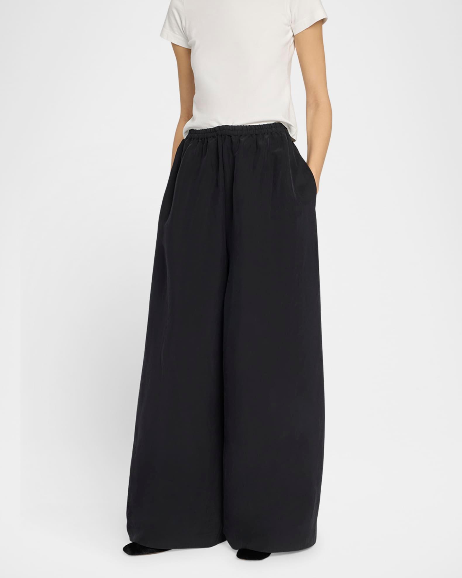 Bellana Silk Wide-Leg Pull-On Pants Product Image