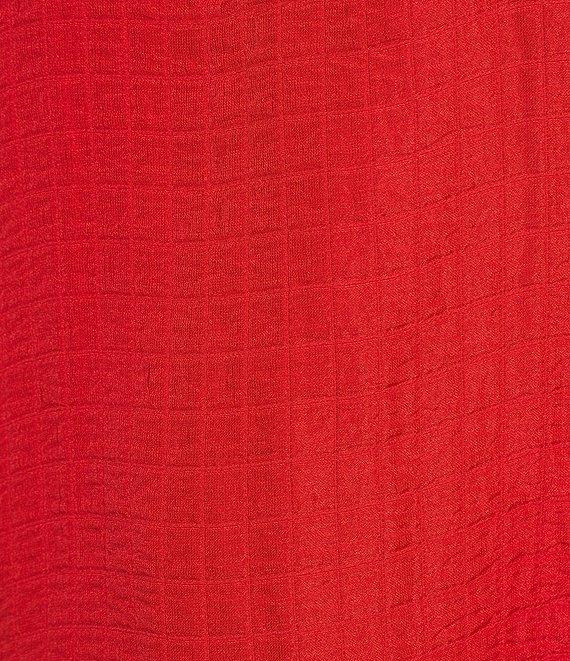 Eileen Fisher Silk Organic Linen Mandarin Collar Long Sleeve Boxy Top Product Image