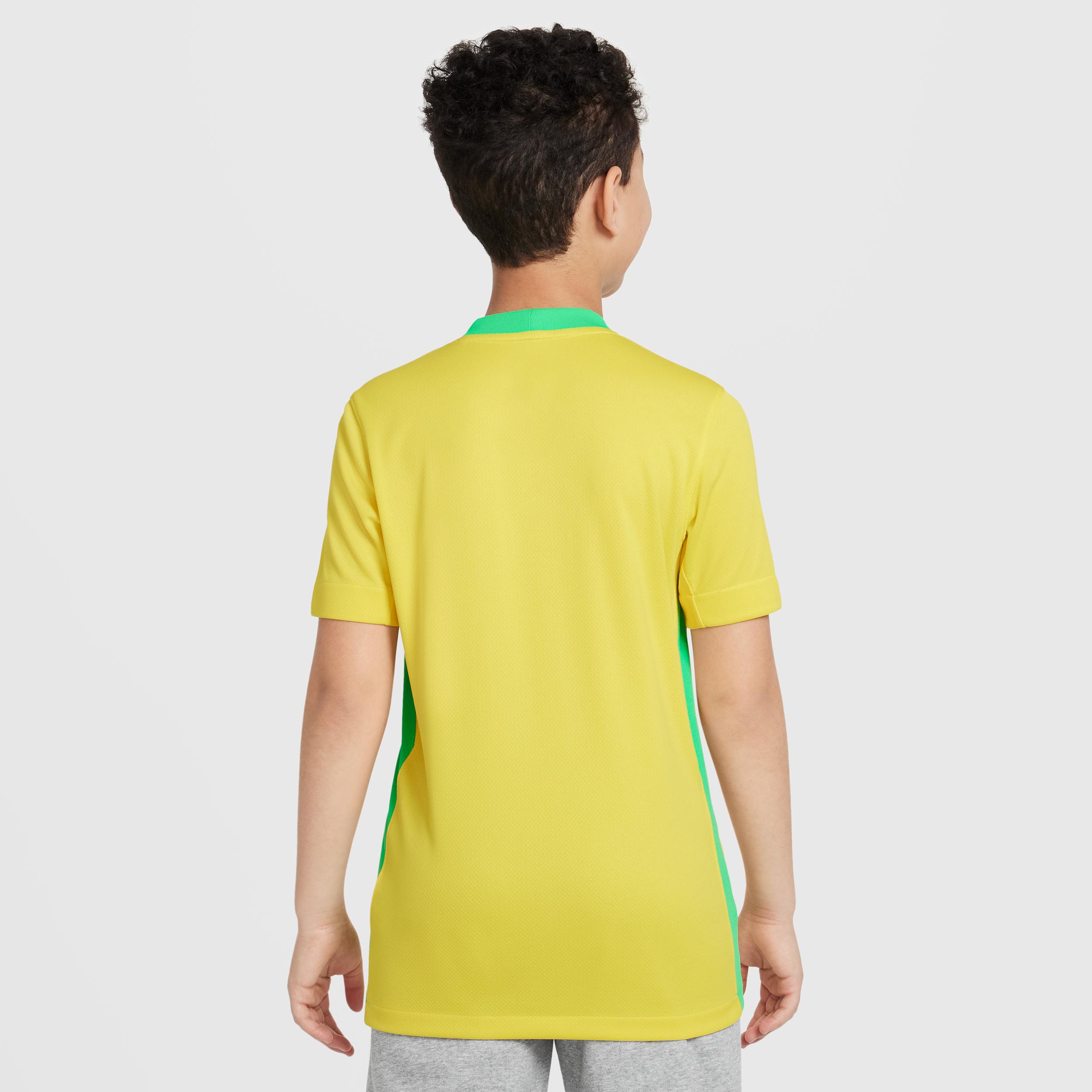 Brazil 2025 Stadium Home (Women's Team) Big Kids' Nike Dri-FIT Soccer Replica Jersey Product Image