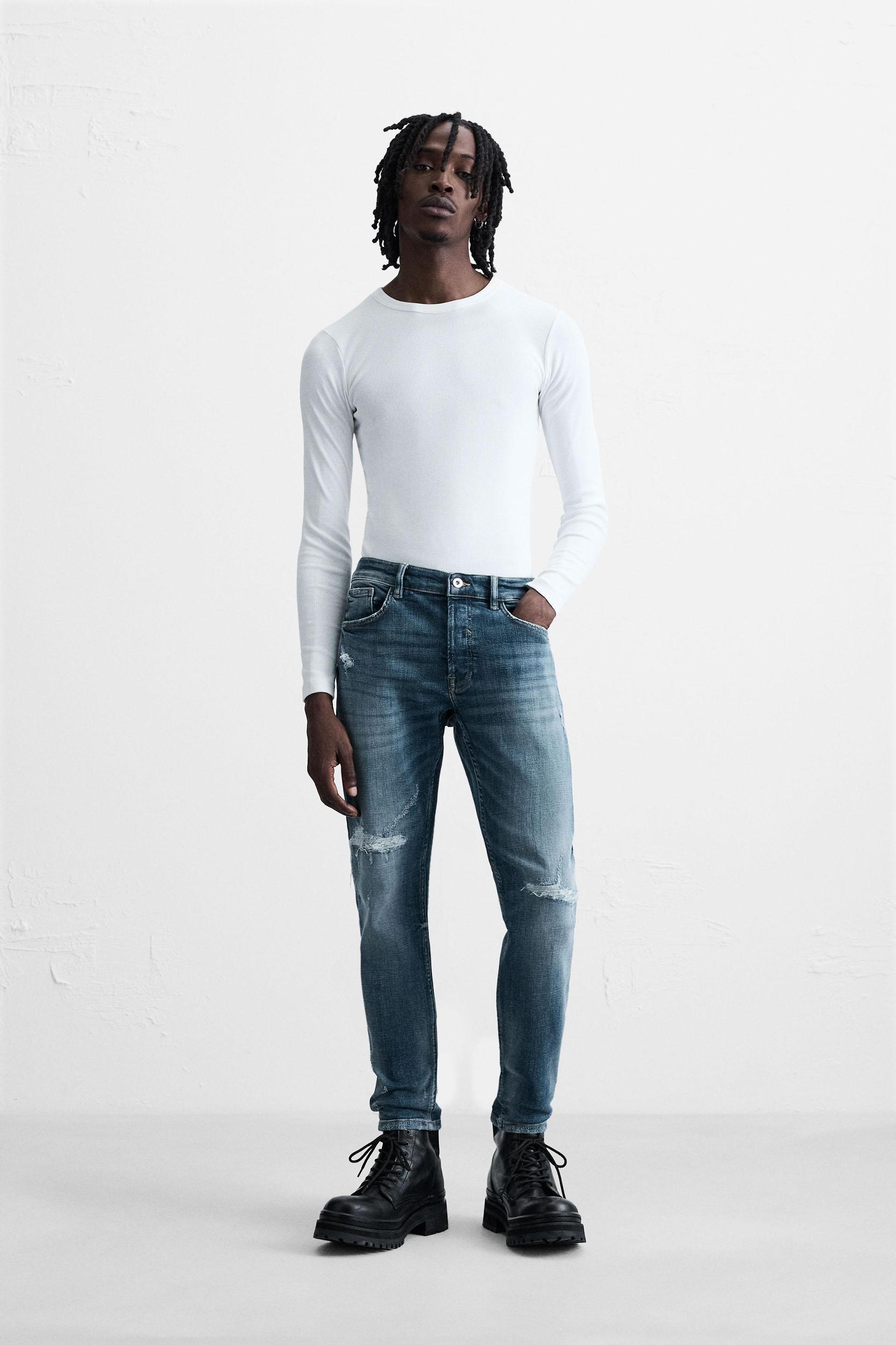 RIPPED SKINNY FIT JEANS Product Image