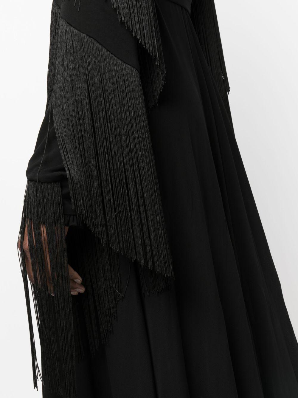 fringe-detail belted maxi dress Product Image