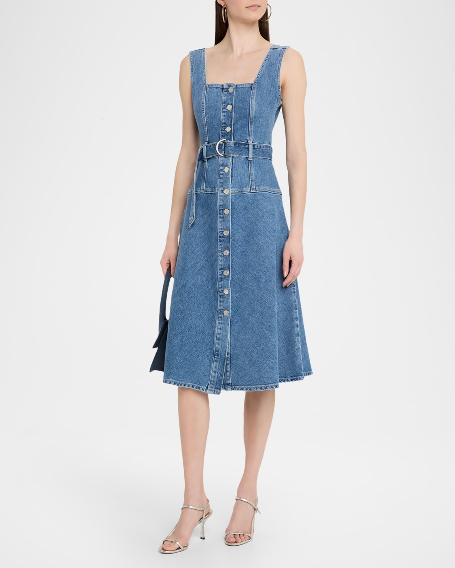 Aliso Belted Denim Midi Dress Product Image
