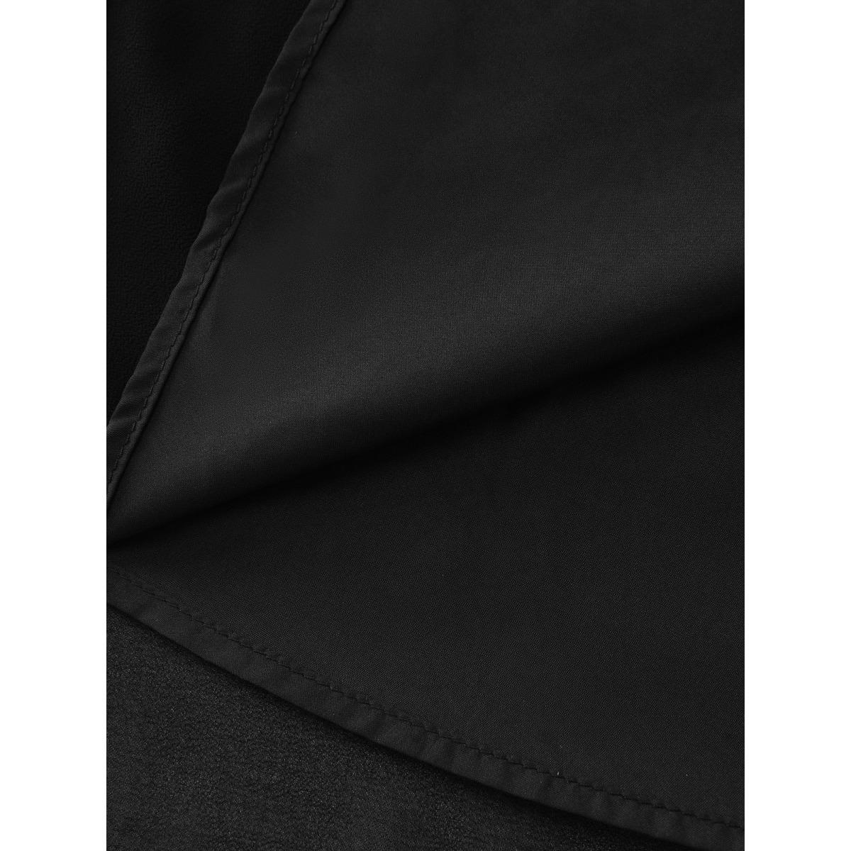 Plus Size Black Leopard Print Chiffon Button-Down Blouse Women Office Extra Long Sleeve Shirt collar Office Blouses BloomChic 12/L Product Image