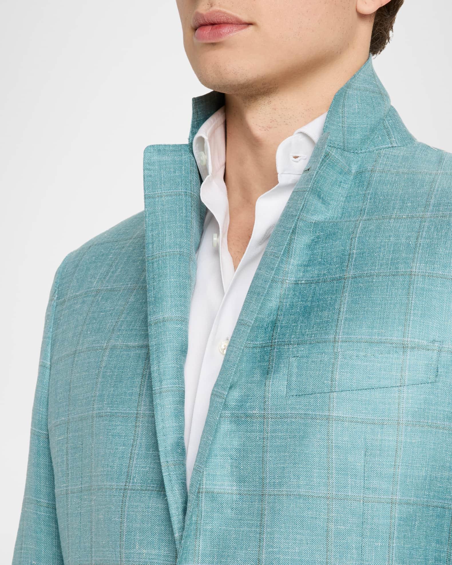Men's Cashmere, Silk and Linen Windowpane Sport Coat Product Image