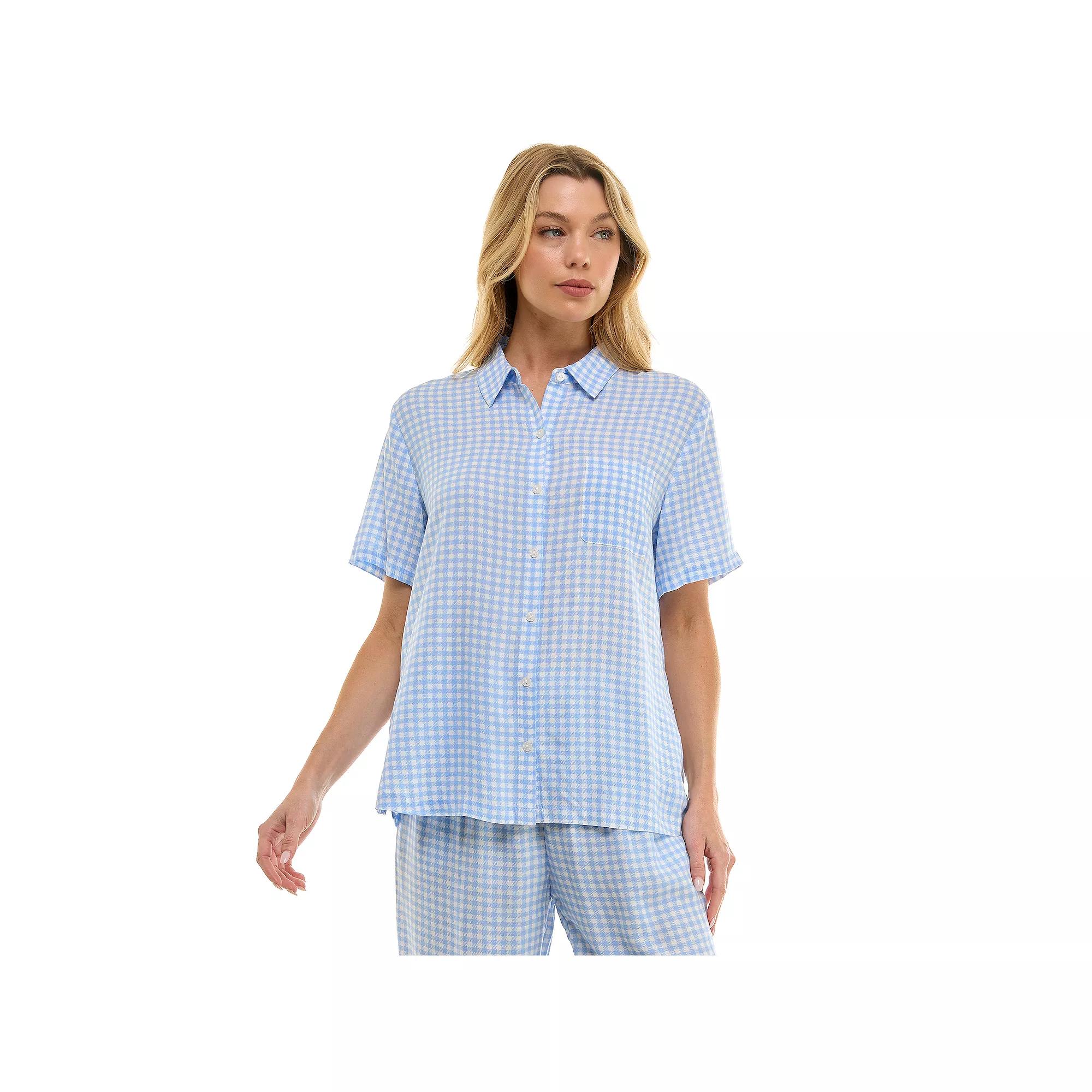 Women's Croft & Barrow® Woven Rayon Pajama Top, Size: Large, French Plaid Product Image