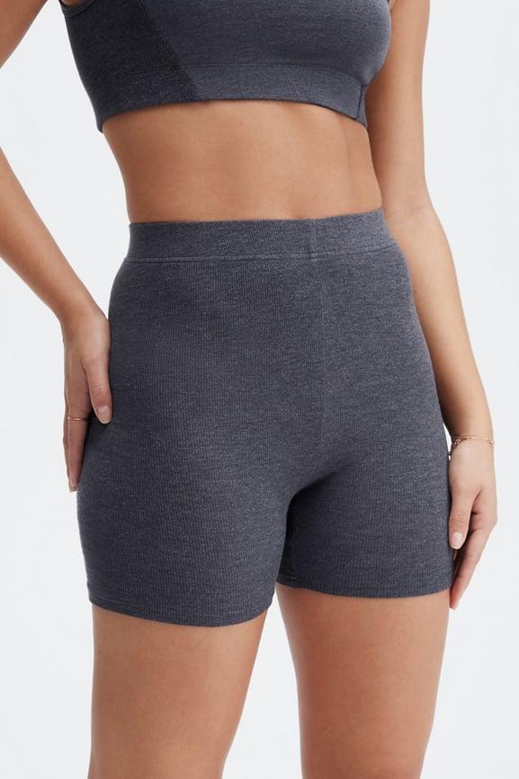 Fabletics RestoreKnit Slim Short Womens Pewter plus Size 3X Product Image