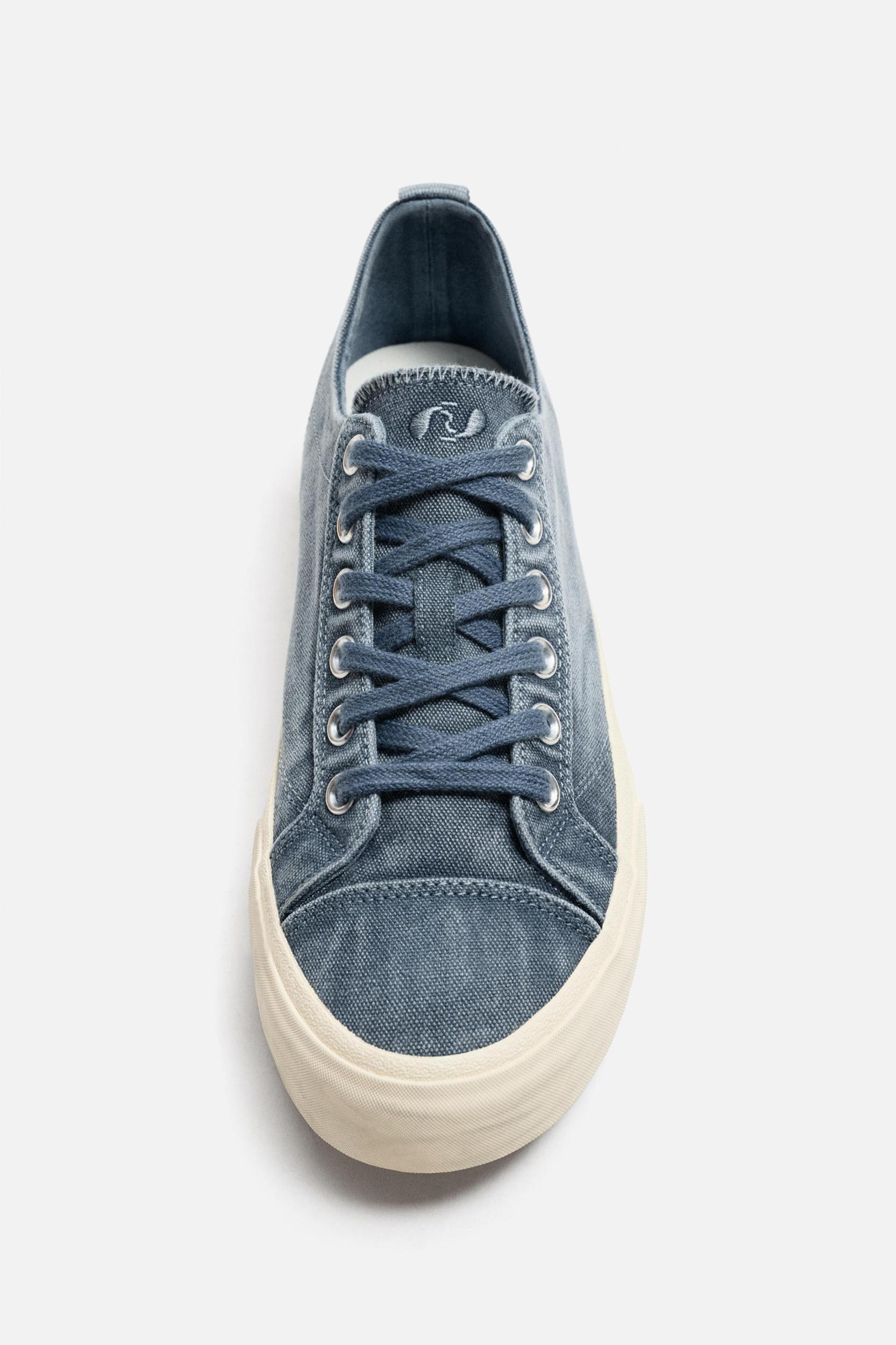 DISTRESSED FABRIC SNEAKERS Product Image