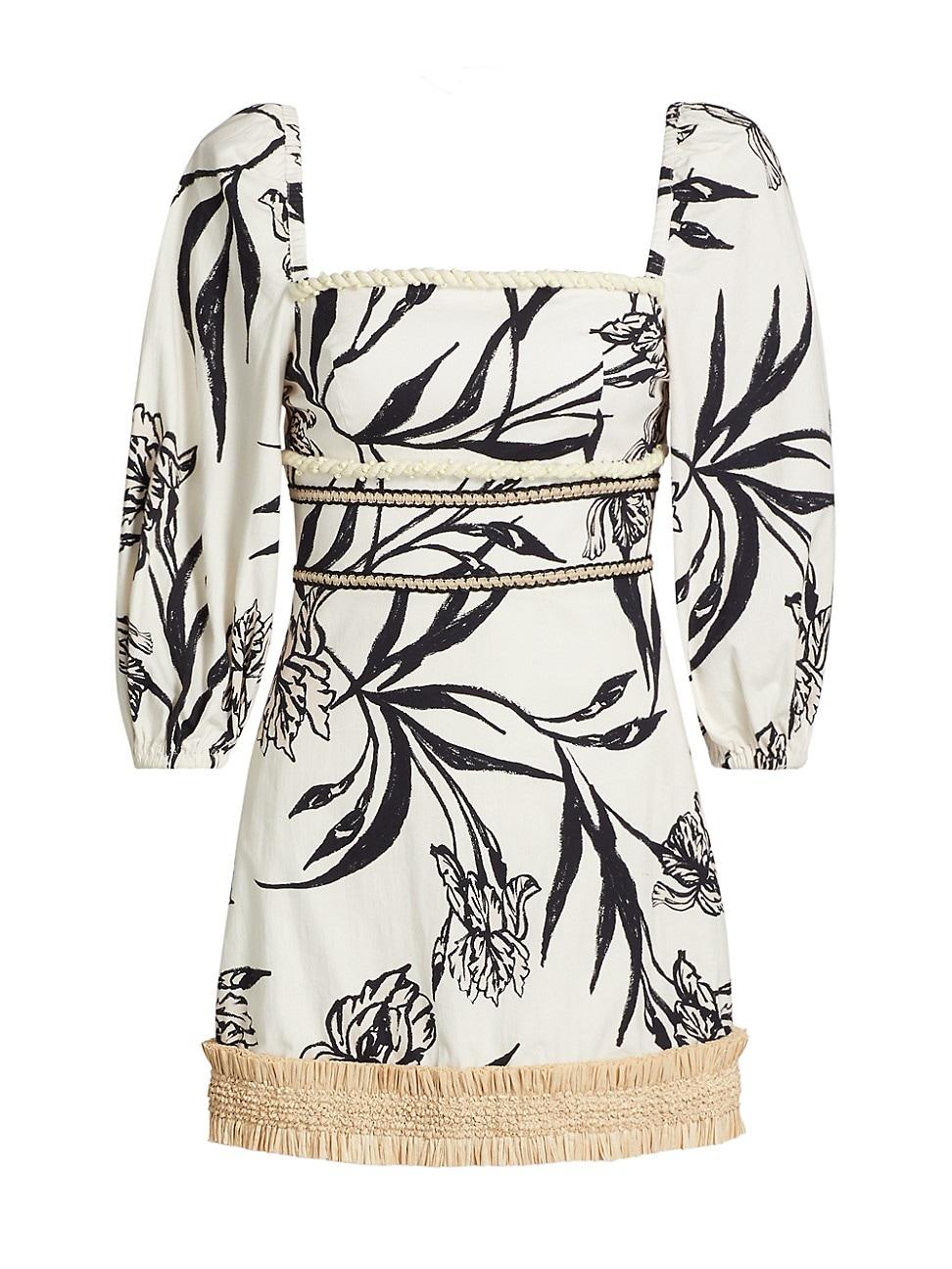 Womens Iris Floral Fit & Flare Minidress Size 0 Product Image