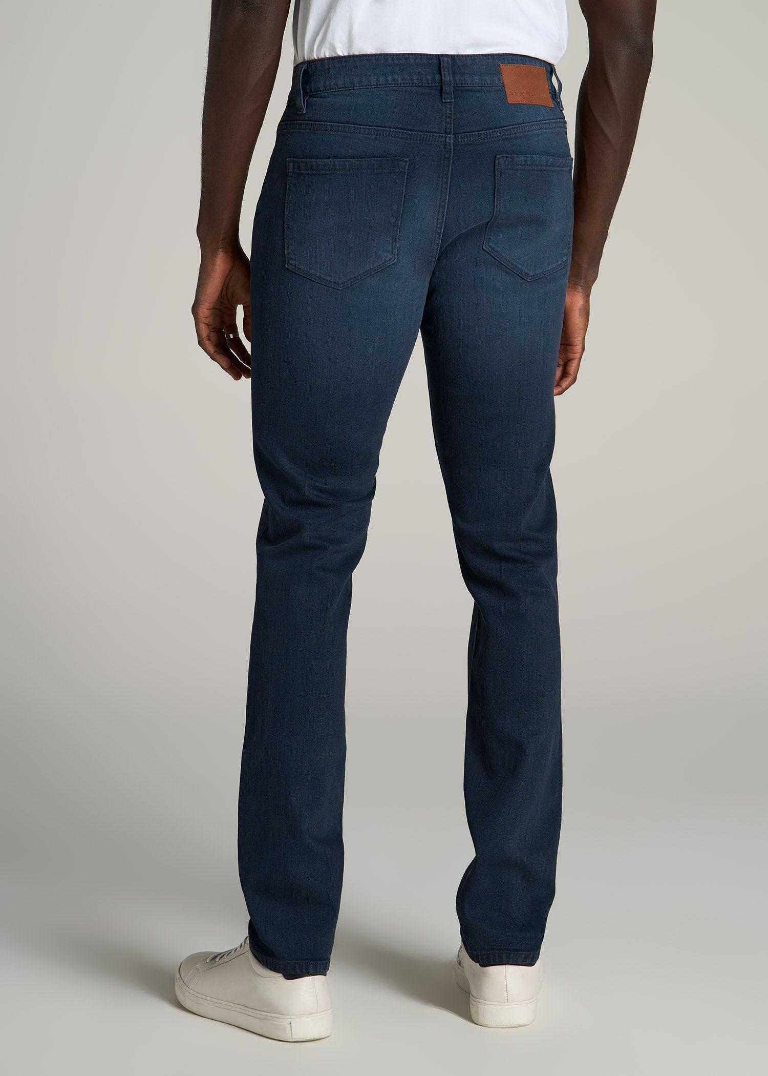 Dylan Slim Fit Jeans for Tall Men in Faded Blue Black Male Product Image