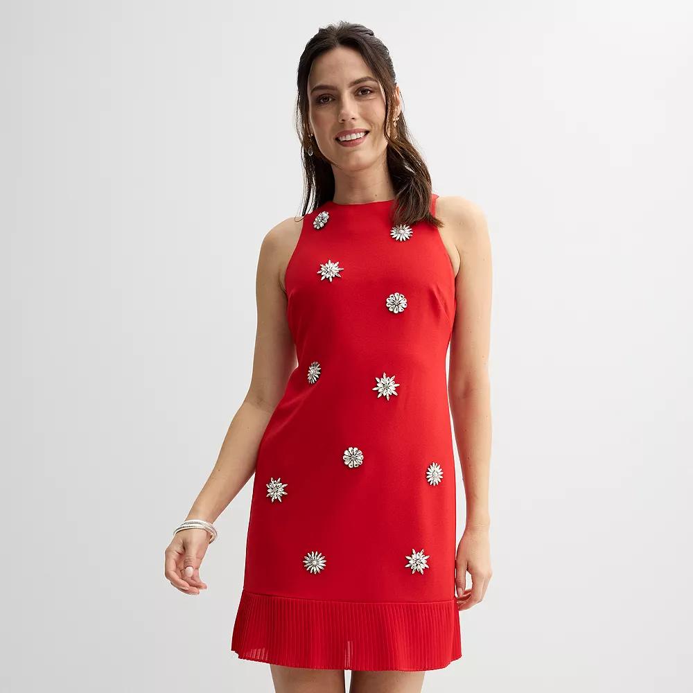 Women's Taylor Embellished Mini Dress with Ruffle Hem,  Product Image