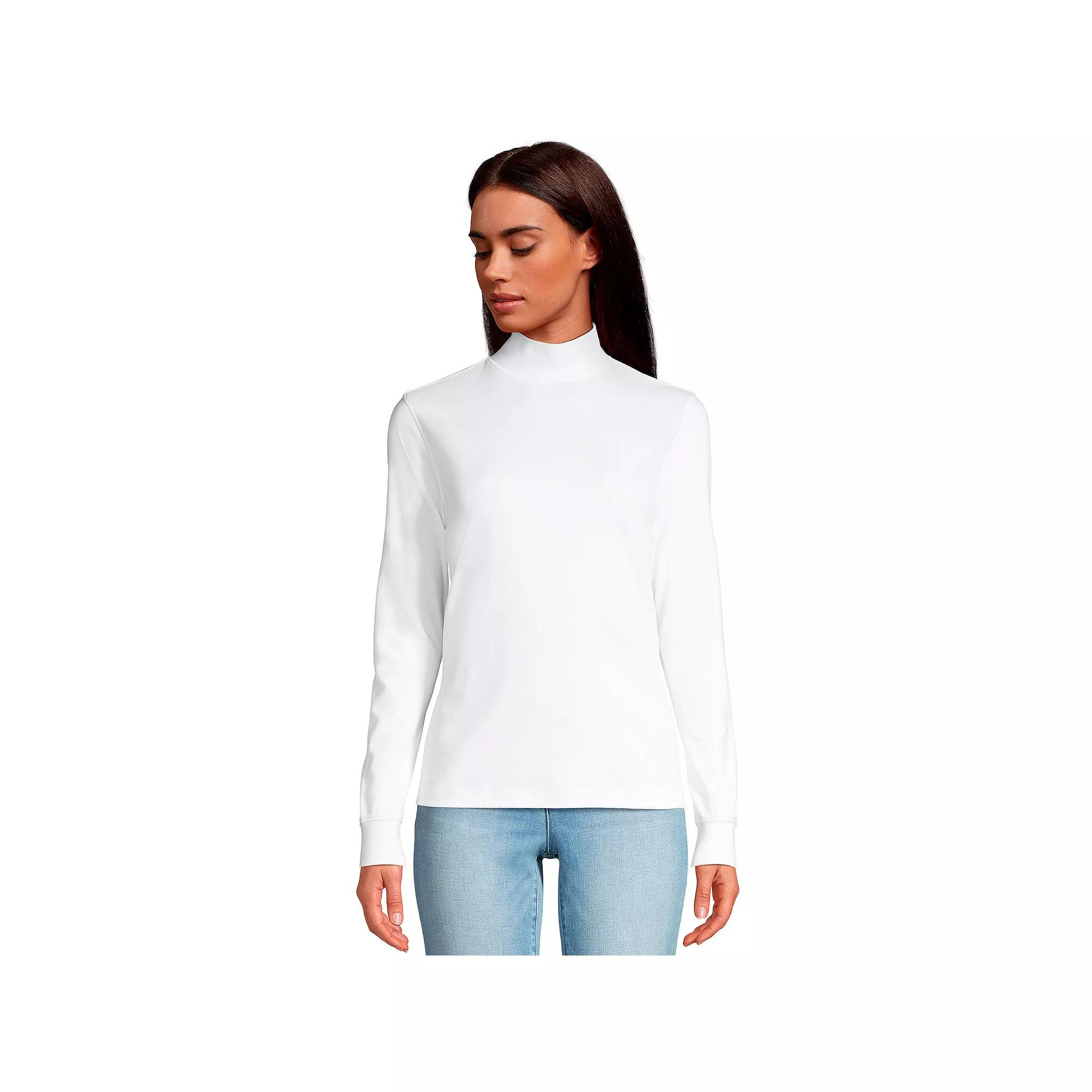Petite Lands' End Relaxed Long Sleeve Mockneck Top, Women's,  Product Image