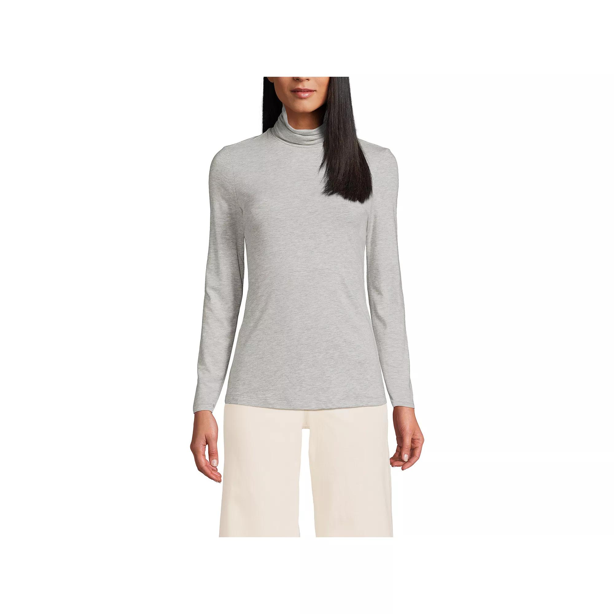 Women's Lands' End Lightweight Fitted Turtleneck,  Product Image