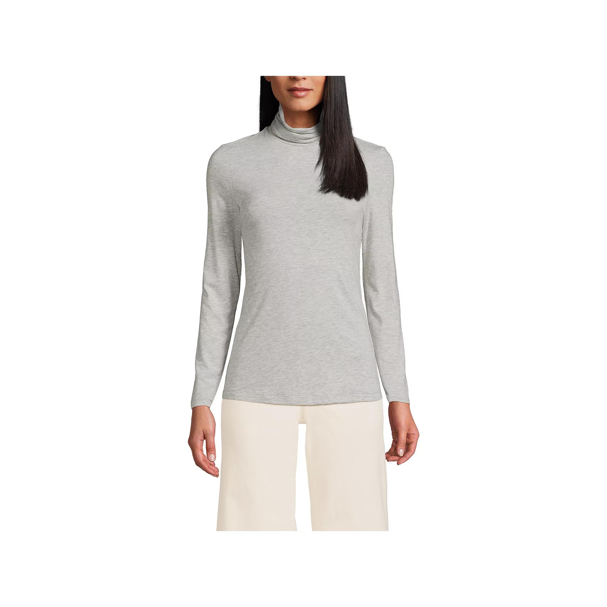 Women's Lands' End Lightweight Fitted Turtleneck,  Product Image