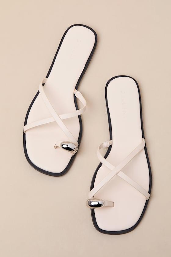 Nya Bone Flat Slide Sandals Product Image