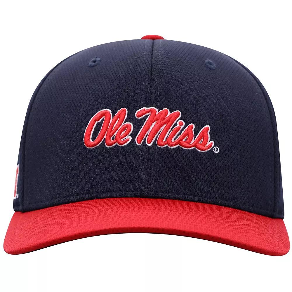 Men's Top of the World Navy/Red Ole Miss Rebels Reflex Two-Tone Flex Hat, Size: Large/XL, Blue Product Image
