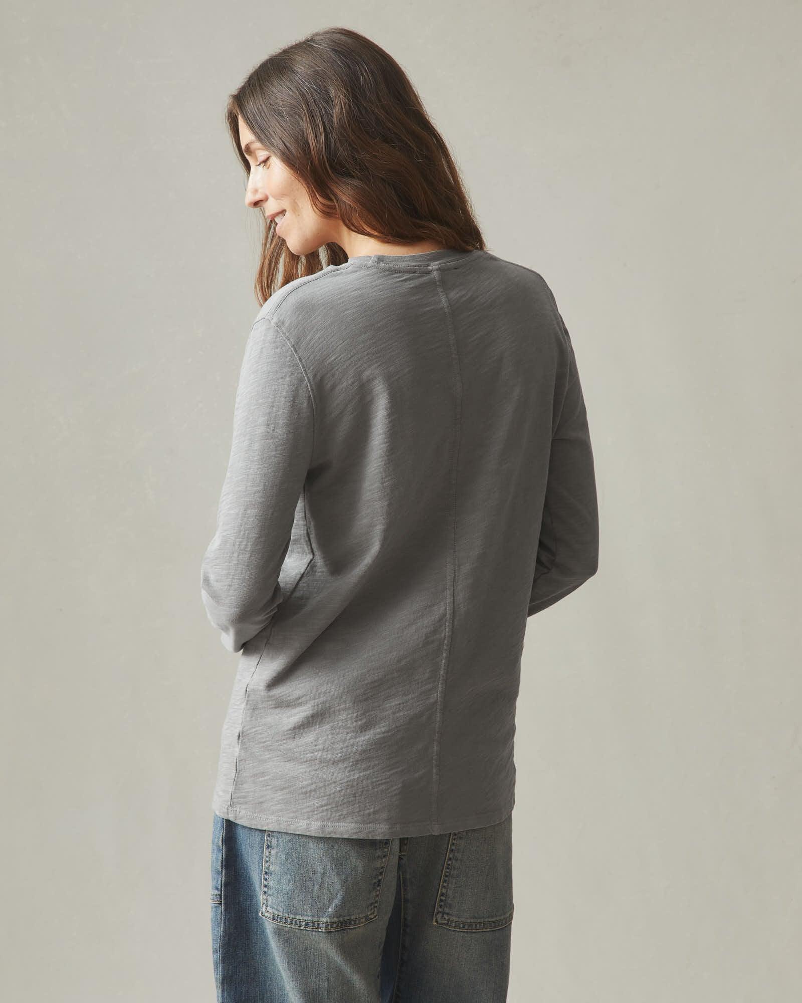 Women's Premium Slub Crew Long Sleeve Tee - Silent Storm Product Image