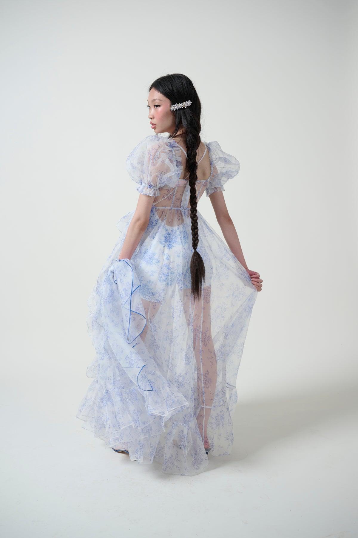 The Bed & Breakfast Sheer Delight Ruffle Gown Product Image
